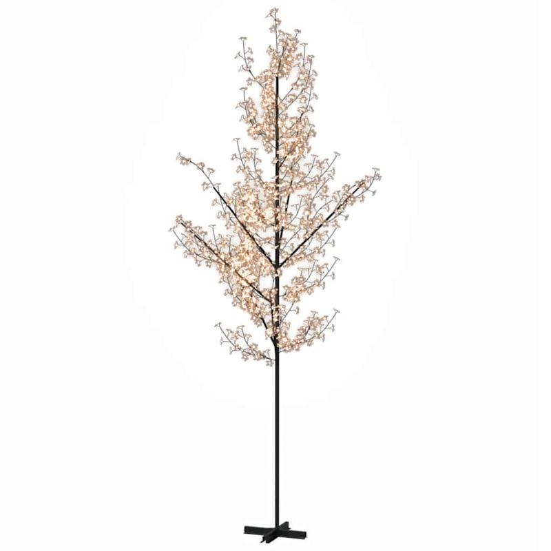 Extra Large 400cm Tall Warm White Cherry Blossom Tree with Clear Cable Lights - Sturdy Steel/Plastic Construction, Indoor/Outdoor Christmas Decoration for Home, Mall, Hotel Lobby, Courtyard - Elegant Winter Tree with Blooming