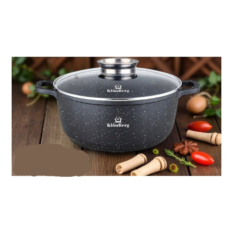 12-delige Pottenset – Kookpot – Braadpan – Stoofpot – Steelpan – Marmeren Coating – Geschikt Voor Alle Kookplaten – Inductie – PFOA-vrij – Antiaanbaklaag