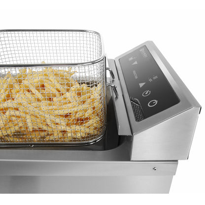Inductiefriteuse – Frituurpan – Friteuse – Oliefriteuse – Professionele Friteuse – 8 Liter Inhoud – Tapkraan Voor Eenvoudig Olie Afvoeren