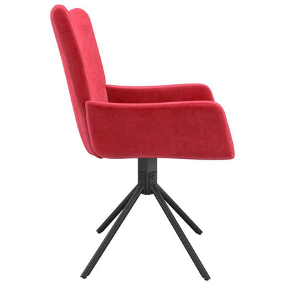 Eetkamerstoel – Draaistoel – Dining Chair – Stoel – Kruispootstoel – Bordeauxrood – 360° Draaibaar – Fluwelen Bekleding