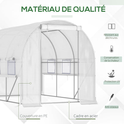 Kas – Tuinkas – Kweekkas – Foliekas – Tuintunnel – 6 m² Oppervlak – Gegalvaniseerd Stalen Frame