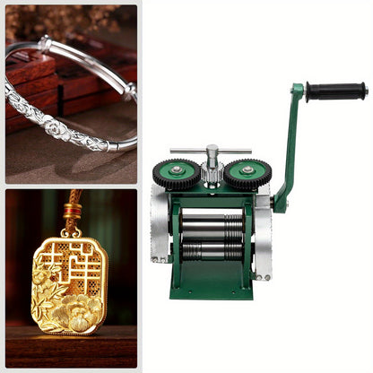 Rolling Mill – Rolmolen – Metaalwals – Draadwals – Sieraadmachine – 3-in-1 Functionaliteit – Duurzaam Gietijzer & Stalen Rollers – Viridity Variant