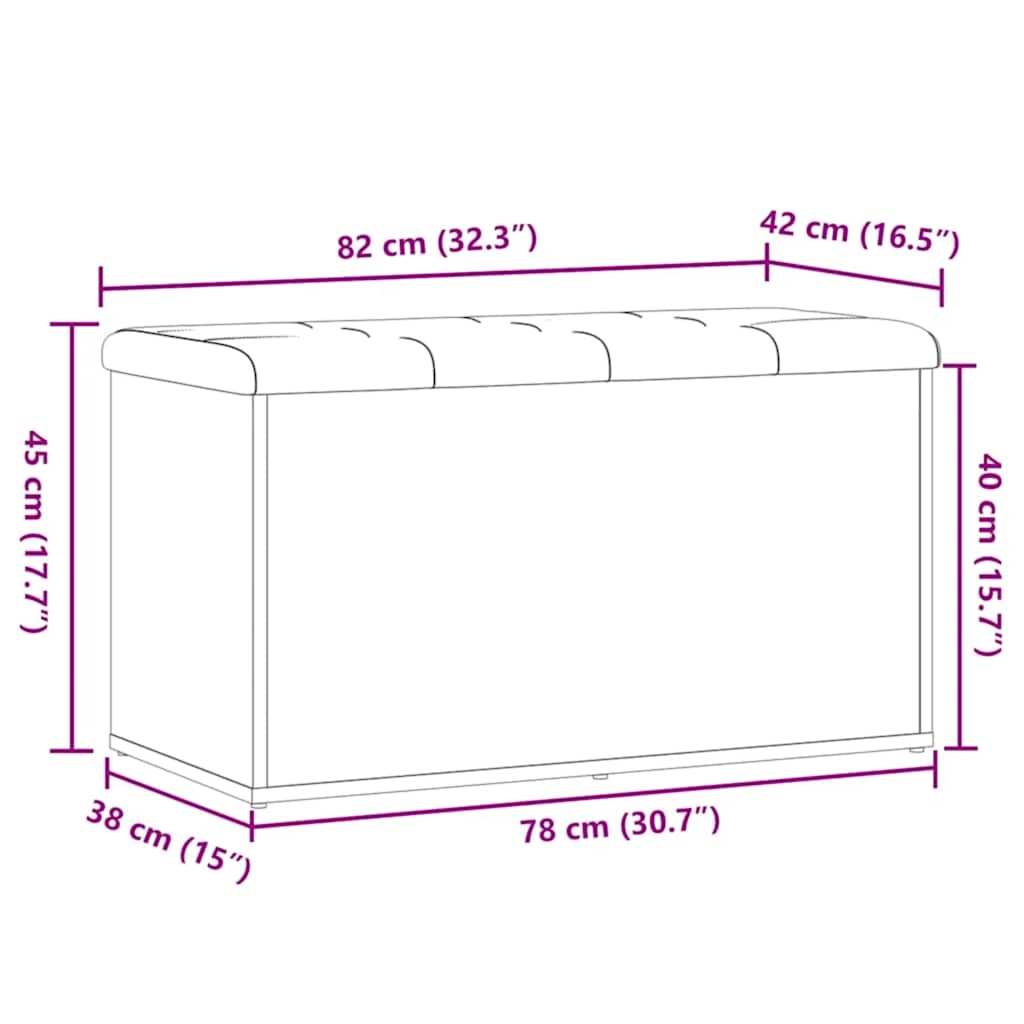 Schoenenbank – Opbergbank – Halbank – Zitbank – Schoenenrek – Houtlook Artisan Eiken – Compact 82x42x45 cm – Stevig tot 110 kg