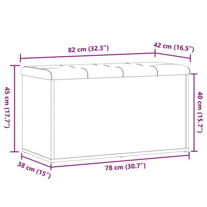 Schoenenbank – Opbergbank – Halbank – Zitbank – Schoenenrek – Houtlook Artisan Eiken – Compact 82x42x45 cm – Stevig tot 110 kg