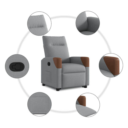 Sta-op Stoel – Elektrische Relaxstoel – Verstelbare Fauteuil – Comfortabele Zitstoel – Ergonomische Stoel Lichtgrijs – Elektrische Sta-op Functie – Verstelbaar Tot 135°