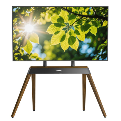 TV-standaard – Tv-meubel – Tv-houder – Vrijstaande Tv-poot – Houten Tv-standaard Bruin – Hoogte Verstelbaar – Geschikt Voor 40-86 Inch Televisies