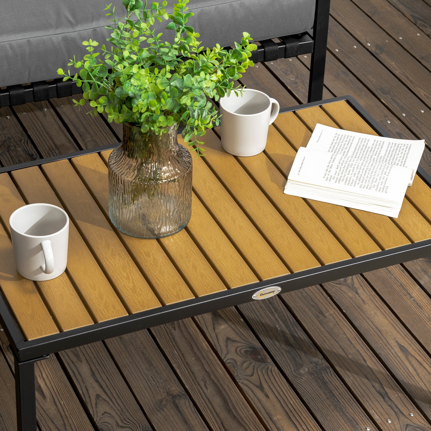 Tuinmeubelset 4-Delig – Loungeset – Buitenmeubelset – Tuinbank – Fauteuils – Zwart Stalen Frame – Dik Gevoerde Kussens