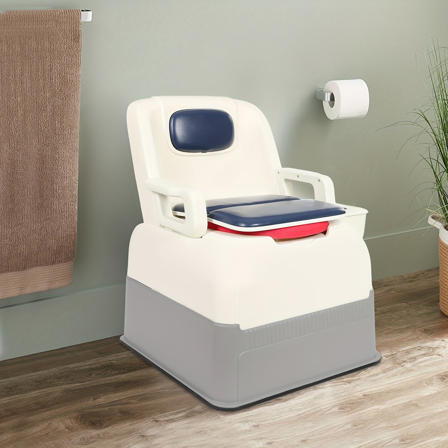 Mobiele Toiletestoel – Draagbaar Toilet – Bed Commode – Hygiënische Stoel – Senioren Potje – Afneembare Armleuningen – Antislip Voeten – Geurafsluitend Emmer