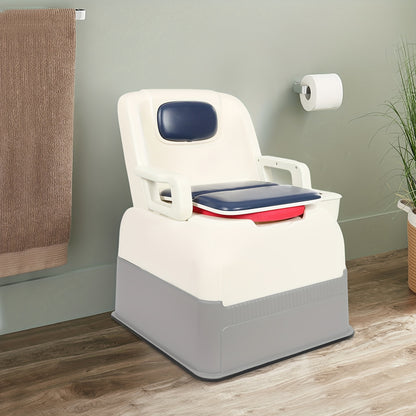 Mobiele Toiletestoel – Draagbaar Toilet – Bed Commode – Hygiënische Stoel – Senioren Potje – Afneembare Armleuningen – Antislip Voeten – Geurafsluitend Emmer