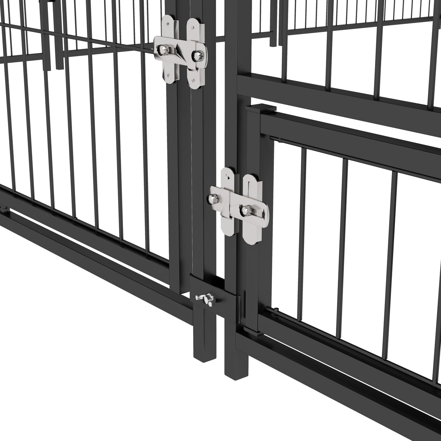Buitenkennel Honden – Hondenren – Hondenhok – Hondenkooi – Buitenverblijf – Robuust Roestvrij Staal – Waterdicht Oxford Dak – Café Kleur – 211x211x151 cm – Veilig en Ruim