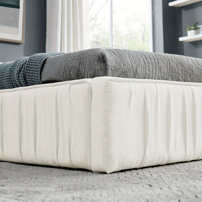 Tweepersoonsbed – Double Bed – Slaapbed – Bedframe – Bed – Modern Design – Zachte Chenille Bekleding – Stevig Houtenvrij Frame – Donkergrijs
