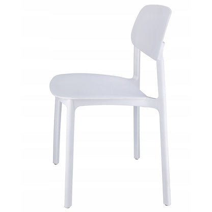 Eetkamerstoel – Kuipstoel – Stoel – Zithoekstoel – Designstoel – Set van 4 – Duurzaam polypropyleen – Weerbestendig wit