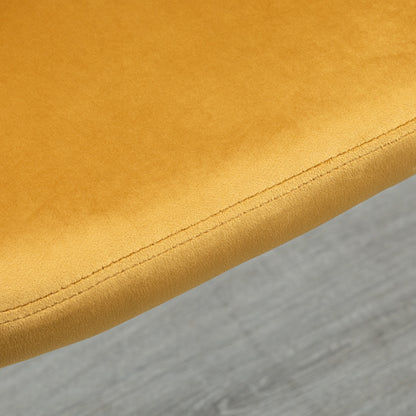Scandinavische Eetkamerstoel – Stoel – Kuipstoel – Bistrostoel – Designstoel – Velvet Bekleding – Ergonomische Rugleuning – Set Van 4 – Met Metalen Zwarte Poten – Verkrijgbaar In Blauw, Lichtgrijs, Donkergrijs En Geel