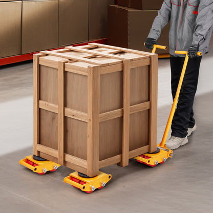 Machine Skate – Machine Dolly – Machinery Skate – Transportroller – Verplaatsroller – 6 Ton Draagvermogen – 360° Draaibare Wielen – Gele Uitvoering
