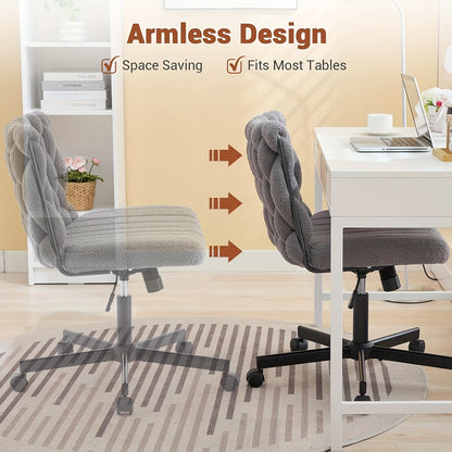 Bureaustoel – Werkstoel – Kantoorstoel – Draaistoel – Bureaustoel Grijs – Ergonomische Zitting Met Memory Foam – Verstelbare Zithoogte Met 360° Draaibare Zitting