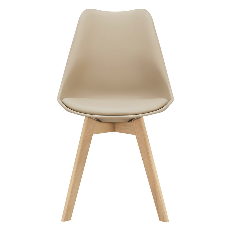 Eetkamerstoel – Keukenstoel – Woonkamerstoel – Eettafelstoel – Stoel – Set van 6 – PU Kunstleer Bekleding – Massief Beukenhouten Frame