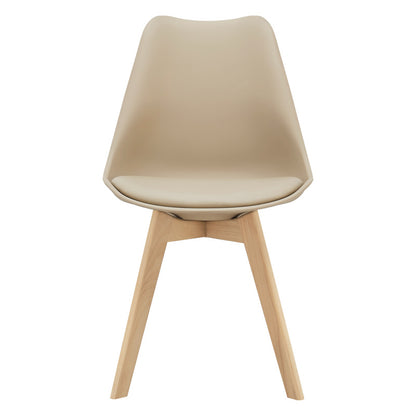 Eetkamerstoel – Keukenstoel – Woonkamerstoel – Eettafelstoel – Stoel – Set van 6 – PU Kunstleer Bekleding – Massief Beukenhouten Frame