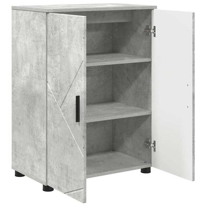 Simple European-Style Bathroom Furniture Set, Stylish and Practical Decorative Bathroom Storage, Concrete Gray Bathroom Cabinet with Shelf, 60 x 35 x 80 cm, Treated Wood