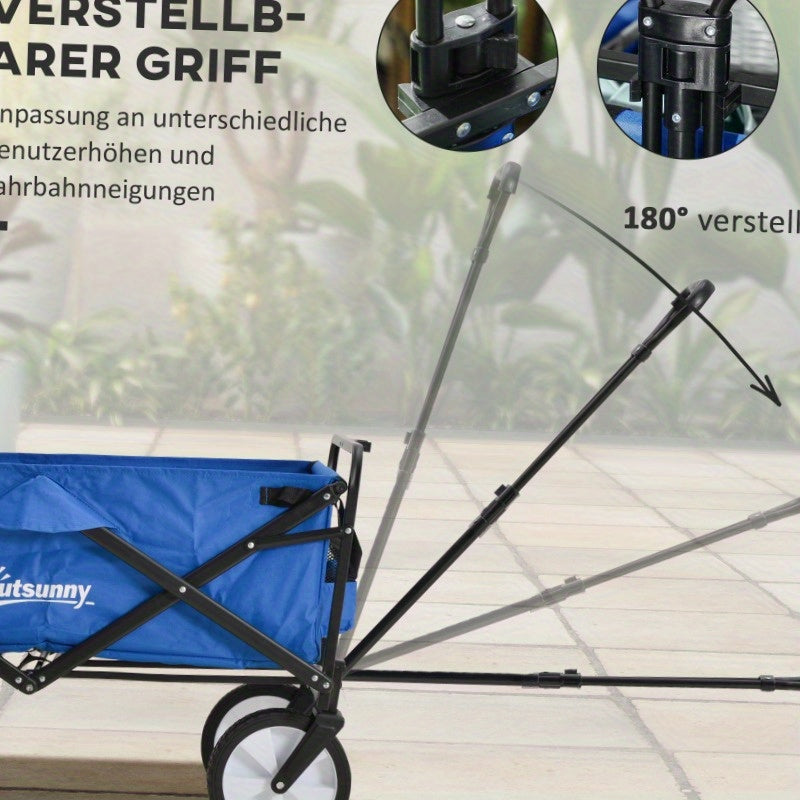 Bolderwagen – Handkar – Transportkar – Bolderkar – Tuinkar – Inklapbaar – Verstelbare Handgreep 77,5-200 cm – Stevig Stalen Frame met All-Terrain Wielen