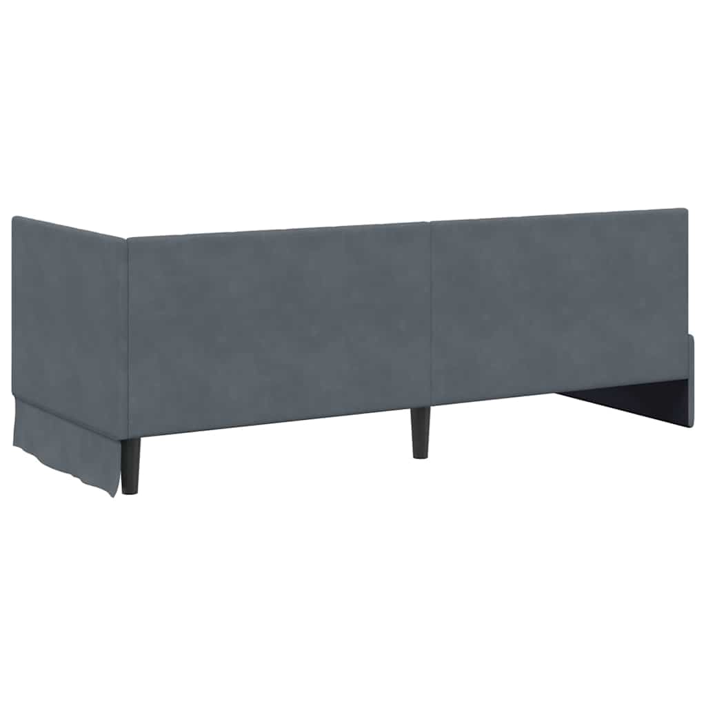 Bedframe – Bed – Eenpersoonsbed – Slaapbank – Kinderbed – Blauw Velvet Hoofdbord – Stevig Plaatmateriaal – Lattenbodem 80x200 cm