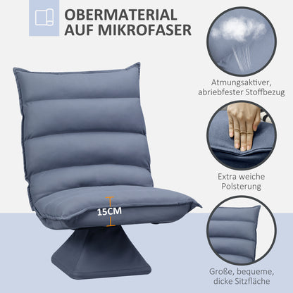 Draaistoel – Bureaustoel – Draaifauteuil – Eetkamerstoel – Stoel – Verstelbare Rugleuning – Kunstleer Met Stalen Frame – 62x70x95 cm – Grijs