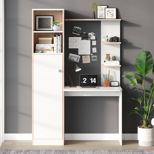 Bureau – Werkplek – Bureautafel – Computerbureau – Kantoormeubel – Metalen Sta Bureau – Met Opbergruimte en Boekenkast – Duurzaam en Ruimtebesparend – Modern Design Zonder Hout