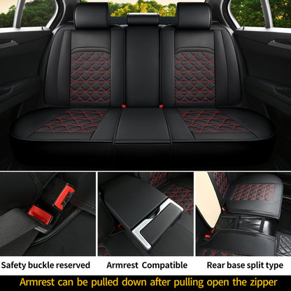 Autostoelhoezen Volkswagen – Stoelhoezen Auto – Beschermhoezen Stoelen – Autostoelbekleding – Autostoelhoezen Universeel – PU Leer – Verstelbare Pasvorm – Zachte Sponsvulling – Set 5 Zitten (2 Voor + 3 Achter)