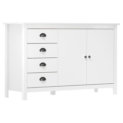Sideboard – Dressoir – Opbergkast – Kast – Wit – Massief Grenenhout – Afneembaar Opbergvak – Compact 79x40x80 cm