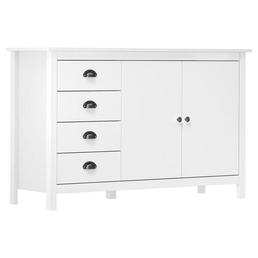 Sideboard – Dressoir – Opbergkast – Kast – Wit – Massief Grenenhout – Afneembaar Opbergvak – Compact 79x40x80 cm