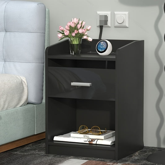 Solid Wood Bedside Table 40x35x58cm | Ultra-Thin Space-Saving Design with Drawer Storage | Modern European Style, Easy Assembly, No Power Needed, Compact Bedroom Organizer for Small Spaces, Bedroom Storage, Minimalist Decor,
