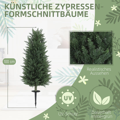 Kunstcypress – Kunstboom – Nepplant – Decoratieplant – Groene Kunstplant – Set Van 2 – 831 Bladeren Per Plant – Onderhoudsvrij & Natuurlijk Uitziend