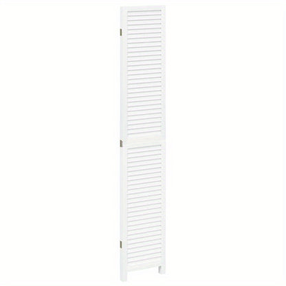 Room Divider with 3 Panels Made of Solid White Paulownia Wood