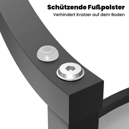 2-Delige Salontafel Set – Woonkamer Tafel – Balkon Tafel – Opbergtafel – Marmeren Tafel – Wit – Gouden Frame – Hoogglans Afwerking