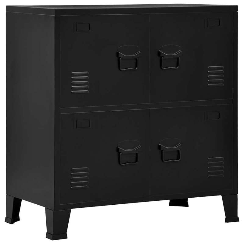 Heavy-Duty Industrial Storage Cabinet - Large Organizer with Open Front Compartments, Sturdy Steel Construction, Space-Saving Design for Garage, Workshop, Home, Warehouse - Black (75x40x80cm/29.5x15.7x31.5in) - Ideal for Tool