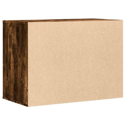 Easy Assembly Modern Dresser Cabinet - Smoked Oak Finish, Sturdy Engineered Wood Construction with Three Drawers, Compact Storage for Living Room, Bedroom, Office - Space-Saving Organizer (80x41x58cm), Contemporary Furniture,