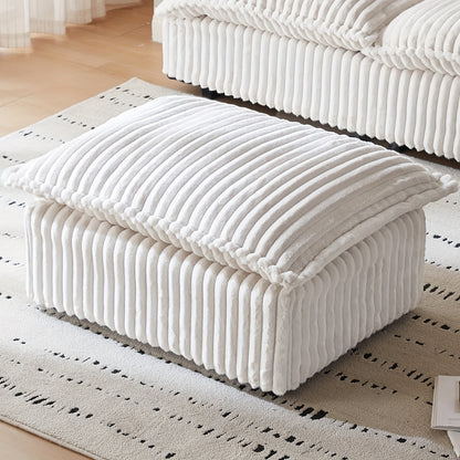 Poef – Voetenbank – Zitpoef – Hocker – Voetensteun – Beige – Compact Ruimtebesparend Design – Duurzaam en Comfortabel