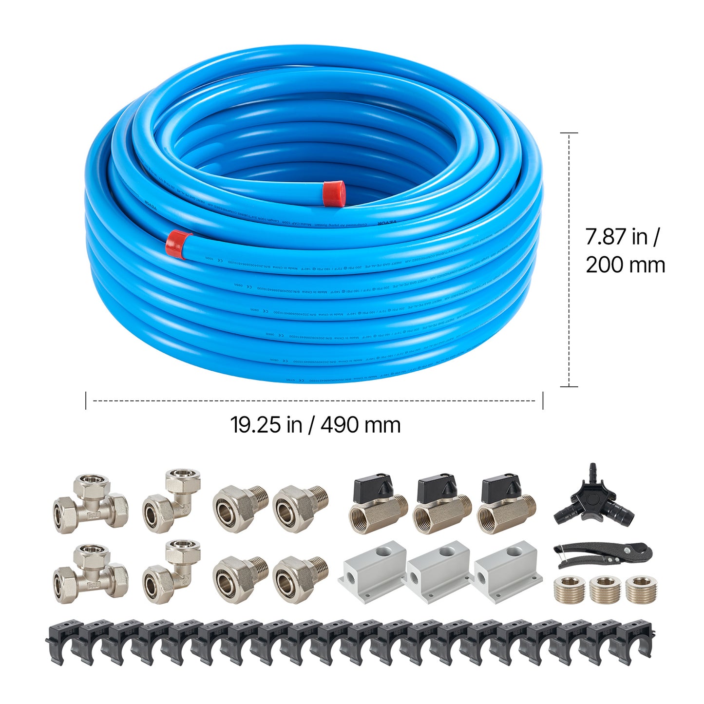 Luchtslang – Compressorslang – Persluchtslang – Luchtleiding – Luchtbuis – 30 Meter – Drielaags HDPE-Aluminium duurzame constructie