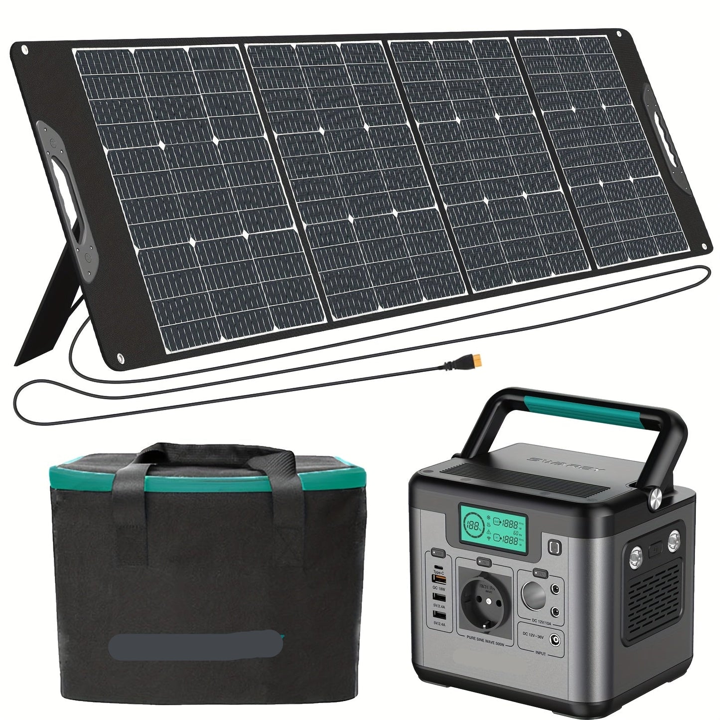 Draagbare Powerstation – Mobiele Stroomvoorziening – Noodstroom – Camping Batterij – Compact – 518 Wh Capaciteit – 500W AC-uitgang