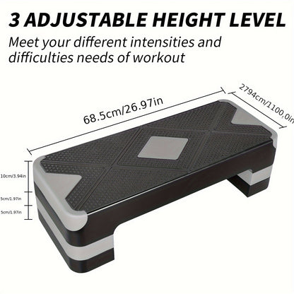 Fitnessbank – Halterbank – Trainingsbank – Buikspierbank – Bench Press Bank – Verstelbare Hoogte – Aerobics Step Platform – Antislip Voetpads – Duurzaam IJzer – Compact & Draagbaar – Grijs