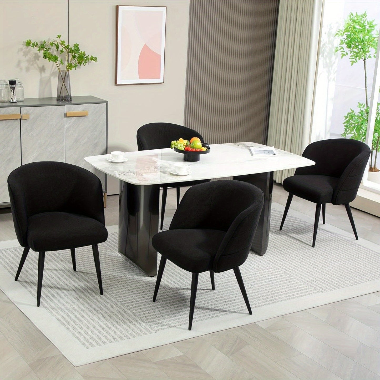 Bezoekersstoel – Gastenstoel – Vergaderstoel – Eetkamerstoel – Stoelenset – Set van 4 – Modern Design – Met Metalen Frame