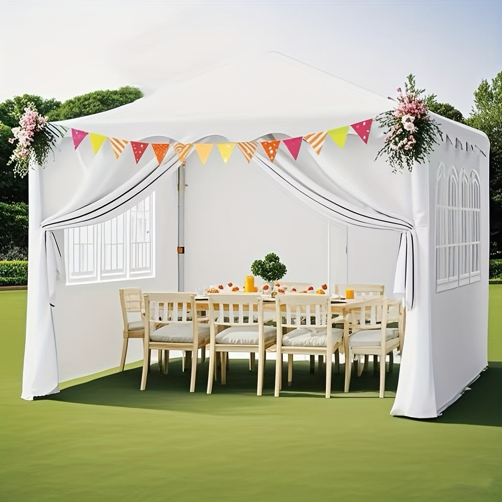 Vouwpaviljoen 3x3 Meter – Tuinpaviljoen – Partytent – Opvouwbare Tent – Schaduwdoek – Wit – UV Bescherming 50+ – Stevig Gepoedercoat Stalen Frame