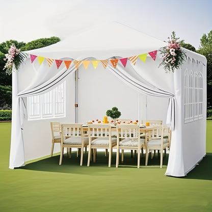 Vouwpaviljoen 3x3 Meter – Tuinpaviljoen – Partytent – Opvouwbare Tent – Schaduwdoek – Wit – UV Bescherming 50+ – Stevig Gepoedercoat Stalen Frame