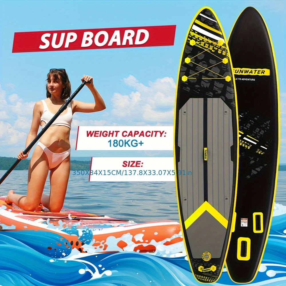 Paddleboard – SUP Board – Opblaasbaar Paddle Board – Stand Up Paddle – SUP – Zwart – Duurzaam PVC – Wave Shadow Design 320x81 cm