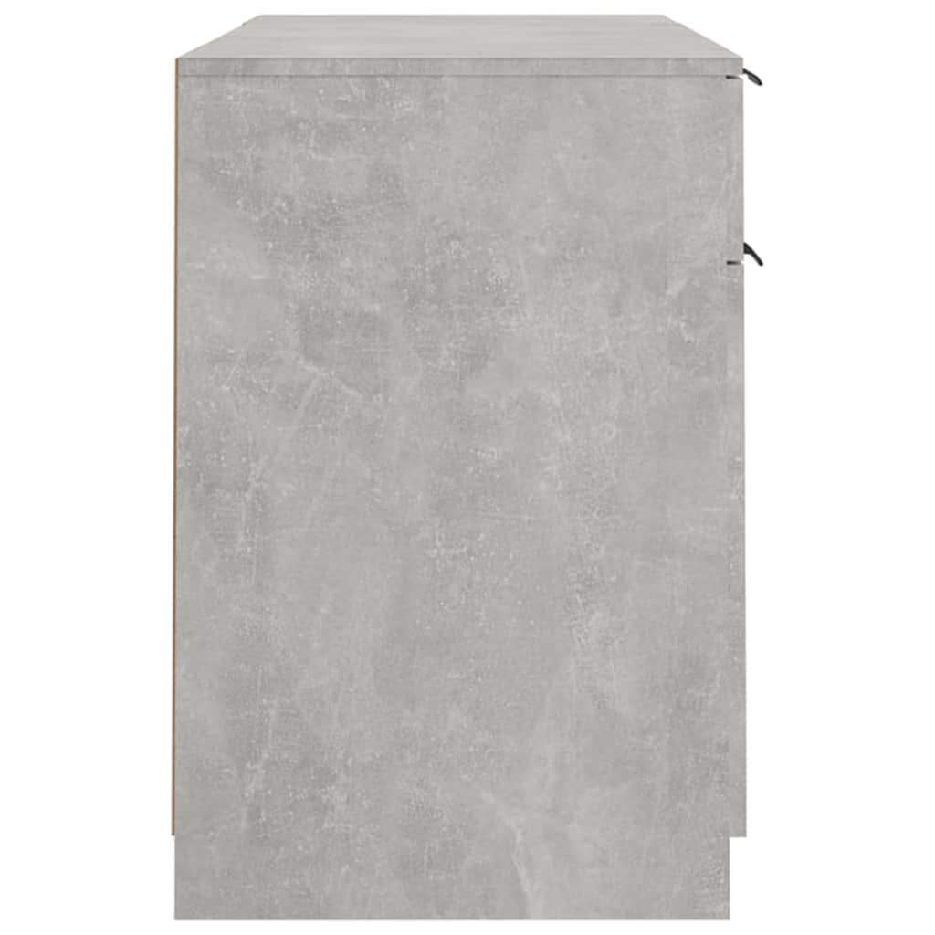 Bureau – Schrijftafel – Werkplekmeubel – Kantoortafel – Betongrijs – Stevig Hardhout – Ruime Opbergruimte