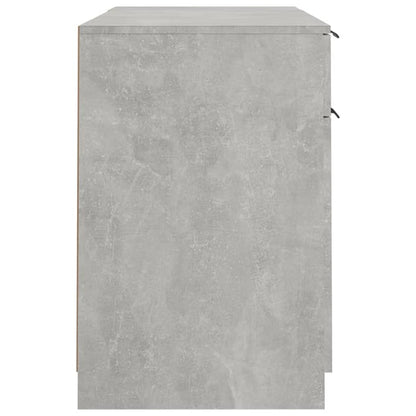 Bureau – Schrijftafel – Werkplekmeubel – Kantoortafel – Betongrijs – Stevig Hardhout – Ruime Opbergruimte