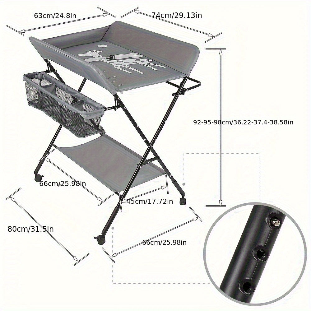 Hondenmand – Hondenbed – Dierenmand – Huisdierbed – Verzorgingstafel – Inklapbaar Met Wielen – Verstelbare Hoogte – Stevig Oxford Stof – Groot Formaat 66x80cm - Grijs
