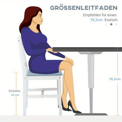 Eetkamerstoel – Stoel – Kuipstoel – Eettafelstoel – Keukenstoel – Massief Grenenhout – Grijze Stof Bekleding – Open Rugleuning – 41x46,5x85 cm – Duurzaam & Comfortabel
