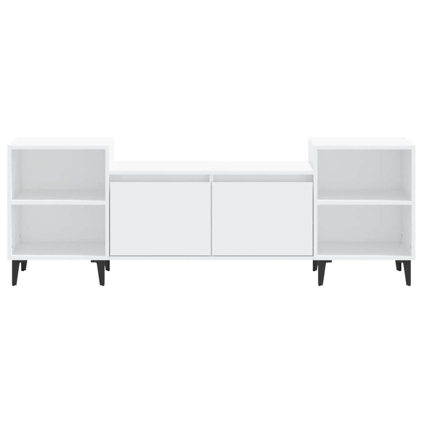 TV Cabinet White 160x35x55cm Engineered Wood TV Stand Entertainment Center with Storage, Media Television Table for Living Room Bedroom