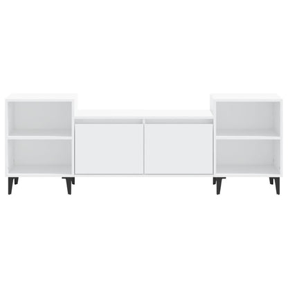 TV Cabinet White 160x35x55cm Engineered Wood TV Stand Entertainment Center with Storage, Media Television Table for Living Room Bedroom