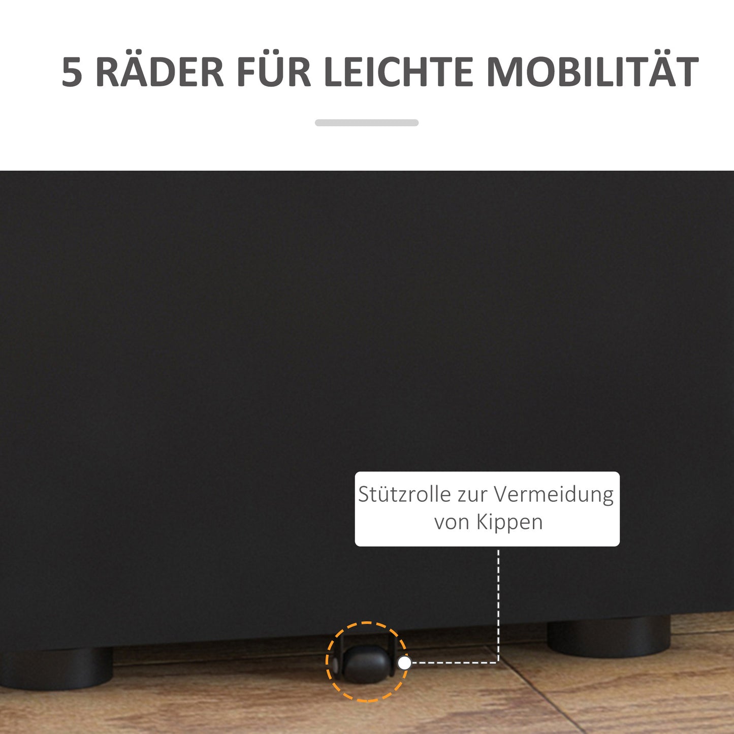 Rollcontainer – Mobiele Kast – Ladekast – File Cabinet – Opbergkast – 3 Laden – Stalen Behuizing – Zwart – 39x48x59 cm – Centraal Slot – Zwenkwieltjes